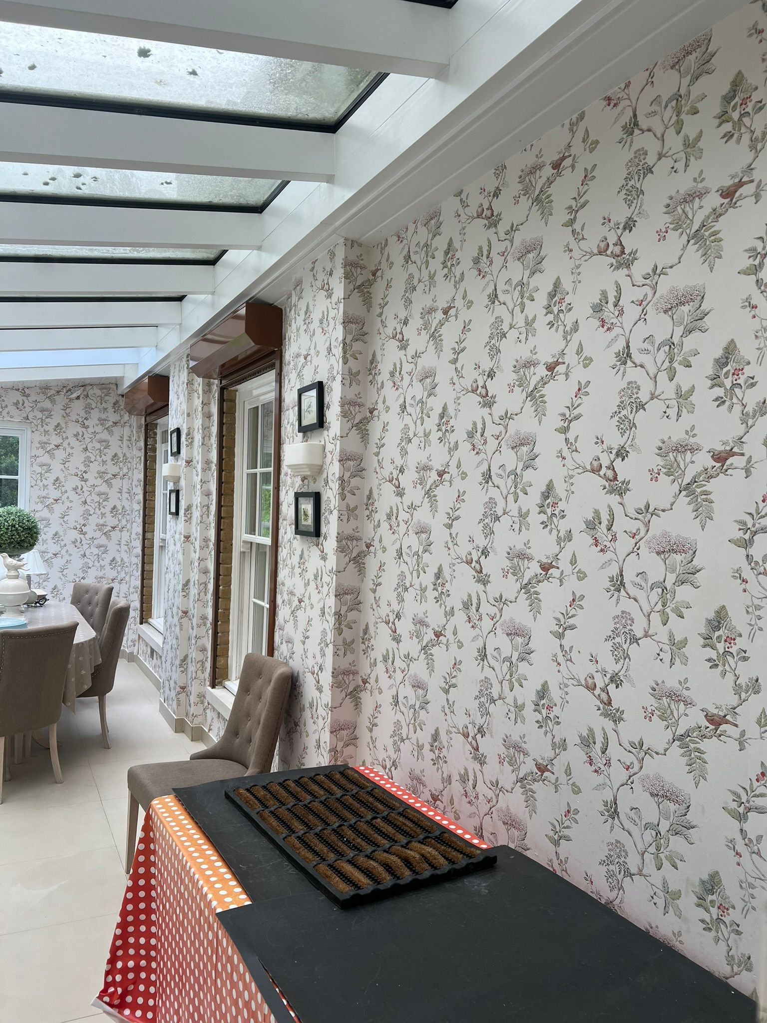 Luxury wallpaper feature wall installation in London